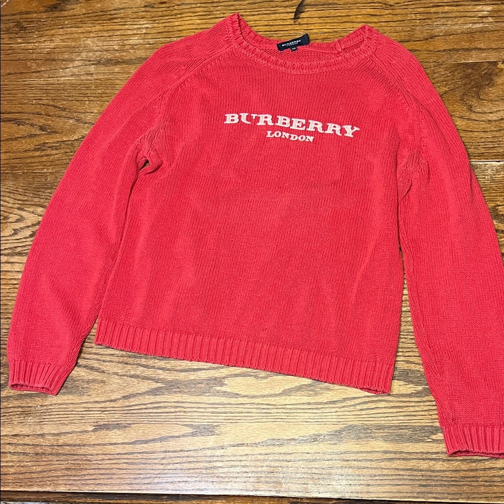 Burberry Red Crew Neck jumper Sweater